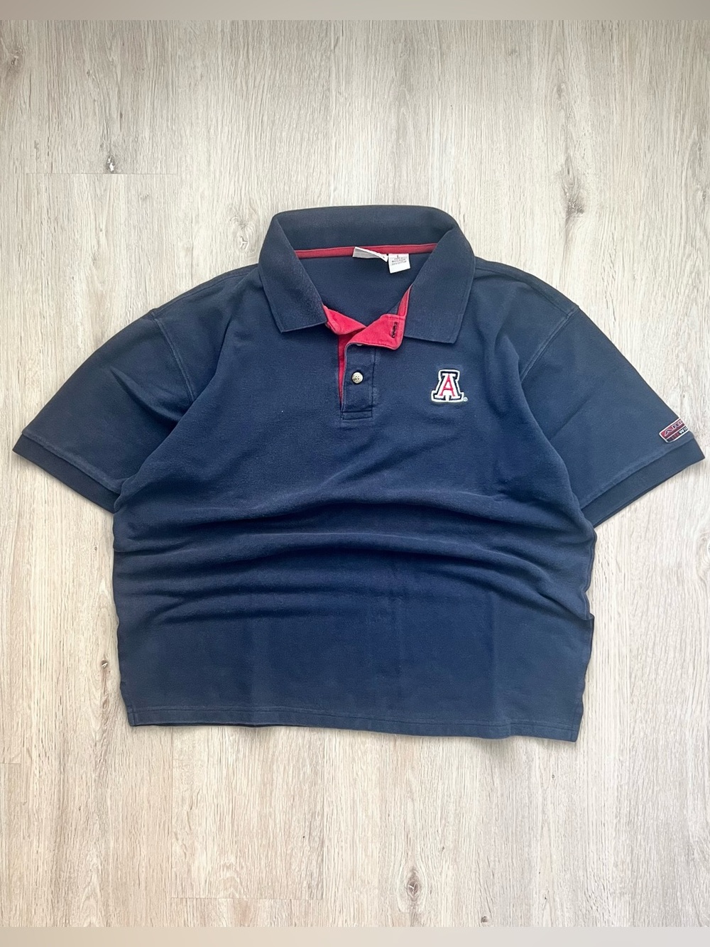 Vintage Arizona Wildcats Polo Shirt Mens Large Blue Red Football Golf Red Oak